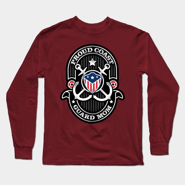 Proud Coast Guard Mom Long Sleeve T-Shirt by TreehouseDesigns